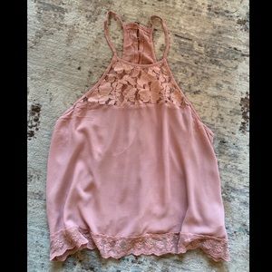 Pink lace tank